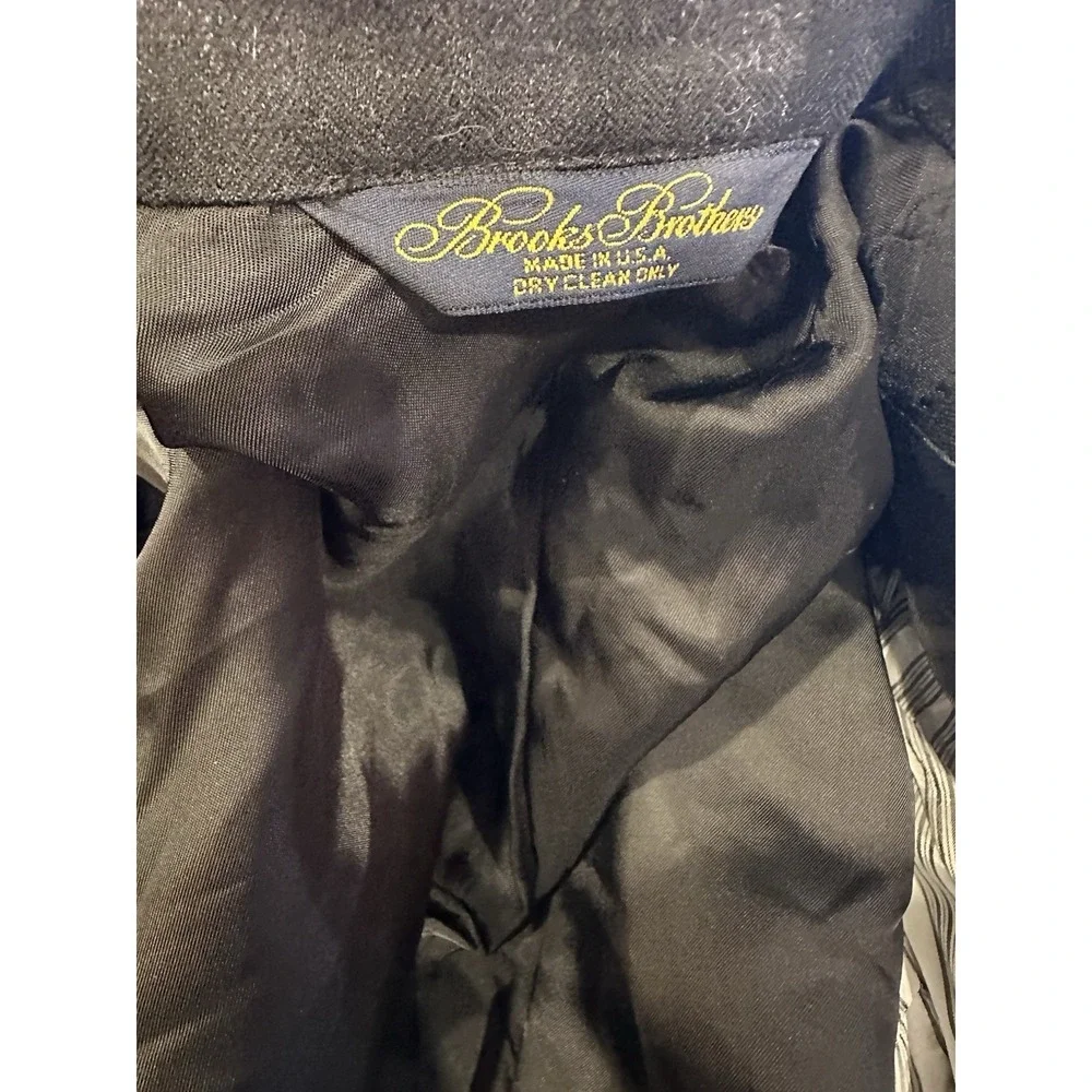 Brooks Brothers Men Makers Brooksease Black Wool Sport Coat 42‎ L Blazer USA